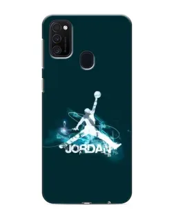 Чехол для Samsung Galaxy M21 с картинкой «Jordan Blue Fire»