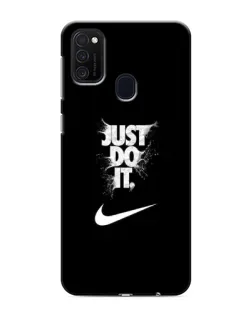 Чехол для Samsung Galaxy M21 с картинкой «Текстовый принт Nike»