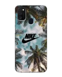Чехол для Samsung Galaxy M21 с картинкой «Тропический принт Nike» Чехол для Samsung Galaxy M21 с картинкой «Тропический принт Nike»