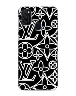 Чехол для Samsung Galaxy M21 с картинкой «Черно-белый узор LV»