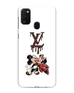 Чехол для Samsung Galaxy M21 с картинкой «LV и Микки Маус»