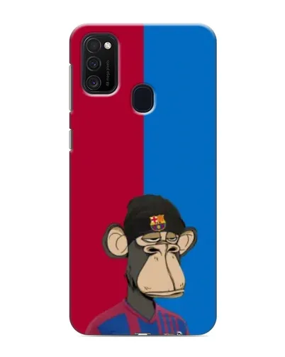 Чехол для Samsung Galaxy M21 с картинкой «Bored Ape — фанат Барсы»