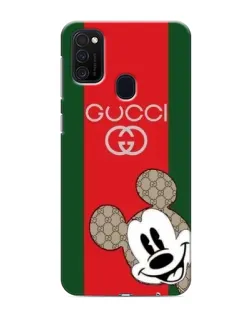 Чехол для Samsung Galaxy M21 с картинкой «Gucci — полосы и Микки» Чехол для Samsung Galaxy M21 с картинкой «Gucci — полосы и Микки»