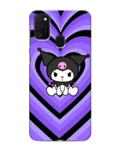 Чехол для Samsung Galaxy M21 с картинкой «Kuromi и фиолетовые сердца»