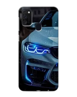 Чехол для Samsung Galaxy M21 с картинкой «Взгляд BMW с синими фарами» Чехол для Samsung Galaxy M21 с картинкой «Взгляд BMW с синими фарами»