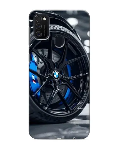 Чехол для Samsung Galaxy M21 с картинкой «Колесо BMW вблизи»