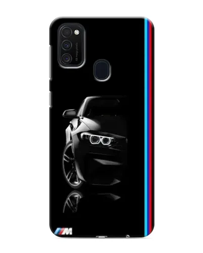 Чехол для Samsung Galaxy M21 с картинкой «Силуэт BMW в темноте»