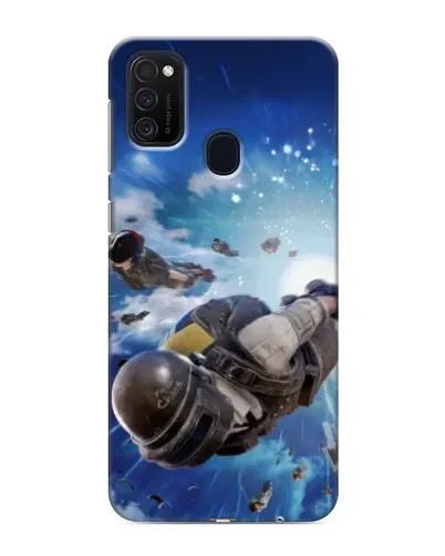 Чехол для Samsung Galaxy M21 с картинкой «Десант PUBG — прыжок»