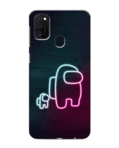 Чехол для Samsung Galaxy M21 с картинкой «Among Us неон-арт»