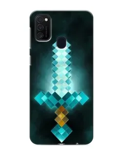 Чехол для Samsung Galaxy M21 с картинкой «Алмазный меч неон»