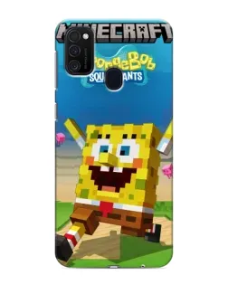 Чохол для Samsung Galaxy M21 з картинкою «Губка Боб Minecraft»