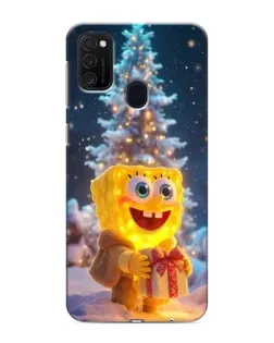Чохол для Samsung Galaxy M21 з картинкою «Різдвяний Спанч Боб»