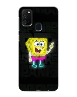 Чохол для Samsung Galaxy M21 з картинкою «Неоновий Губка Боб»