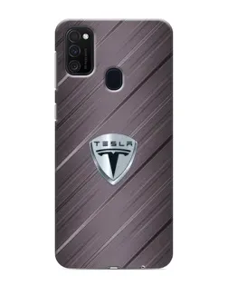 Чехол для Samsung Galaxy M21 с картинкой «Металлическая текстура Tesla» Чехол для Samsung Galaxy M21 с картинкой «Металлическая текстура Tesla»