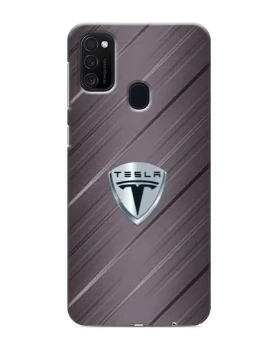 Чехол для Samsung Galaxy M21 с картинкой «Металлическая текстура Tesla»