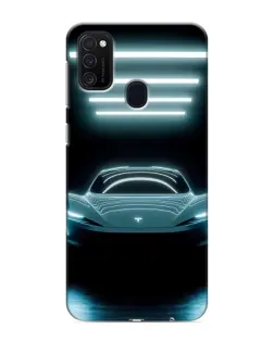 Чехол для Samsung Galaxy M21 с картинкой «Tesla в неоне» Чехол для Samsung Galaxy M21 с картинкой «Tesla в неоне»