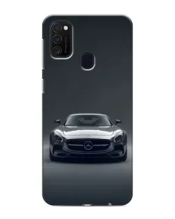 Чехол для Samsung Galaxy M21 с картинкой «Mercedes на черном»