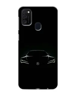 Чехол для Samsung Galaxy M21 с картинкой «Mercedes — силуэт авто»