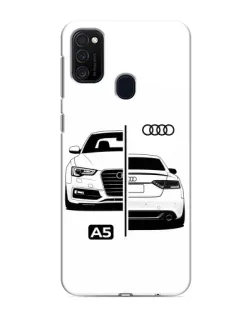 Чехол для Samsung Galaxy M21 с картинкой «Audi — контрастный дизайн» Чехол для Samsung Galaxy M21 с картинкой «Audi — контрастный дизайн»