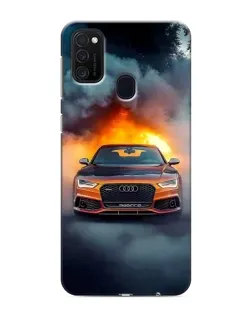 Чехол для Samsung Galaxy M21 с картинкой «Audi в огненном дыму» Чехол для Samsung Galaxy M21 с картинкой «Audi в огненном дыму»