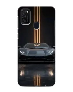 Чехол для Samsung Galaxy M21 с картинкой «Lamborghini золотые линии»
