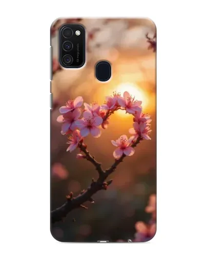 Чехол для Samsung Galaxy M21 с картинкой «Розовый цвет сердце на фоне заката» Чехол для Samsung Galaxy M21 с картинкой «Розовый цвет сердце на фоне заката»