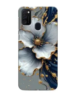 Чехол для Samsung Galaxy M21 с картинкой «Белый цветок и золотой флюид» Чехол для Samsung Galaxy M21 с картинкой «Белый цветок и золотой флюид»