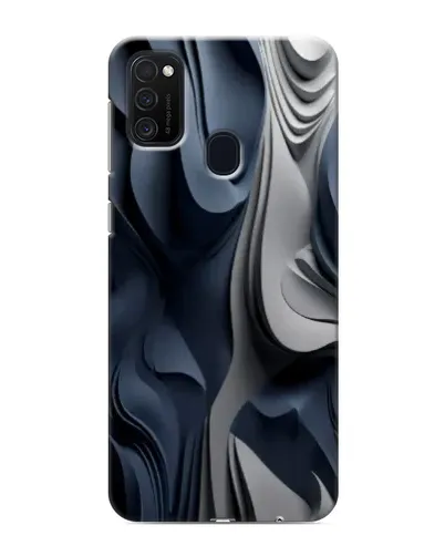 Чехол для Samsung Galaxy M21 с картинкой «Объемные синие складки»