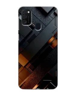 Чехол для Samsung Galaxy M21 с картинкой «Черные геометрические блоки»