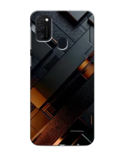 Чехол для Samsung Galaxy M21 с картинкой «Черные геометрические блоки»