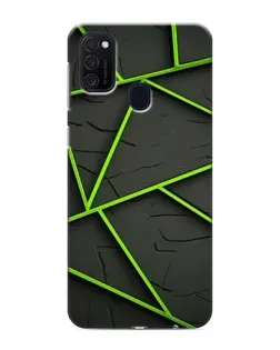 Чехол для Samsung Galaxy M21 с картинкой «Зеленые геометрические линии»