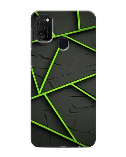 Чехол для Samsung Galaxy M21 с картинкой «Зеленые геометрические линии»
