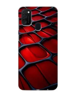 Чехол для Samsung Galaxy M21 с картинкой «Красная глянцевая сетка»