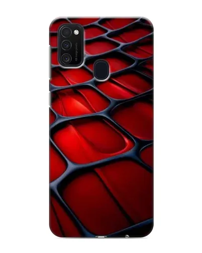Чехол для Samsung Galaxy M21 с картинкой «Красная глянцевая сетка»
