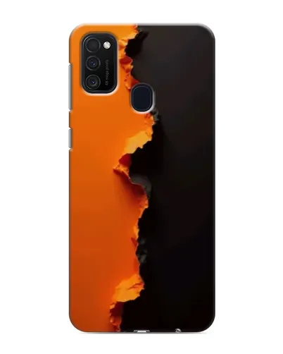 Чехол для Samsung Galaxy M21 с картинкой «Оранжевый разлом»