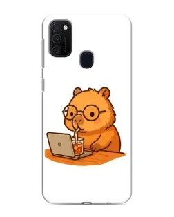 Чехол для Samsung Galaxy M21 с картинкой «Капибара с ноутбуком» Чехол для Samsung Galaxy M21 с картинкой «Капибара с ноутбуком»