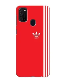 Чехол для Samsung Galaxy M21s с картинкой «Красный минимализм Adidas»