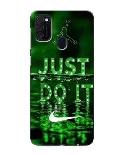 Чехол для Samsung Galaxy M21s с картинкой «Зеленый неоновый Nike»
