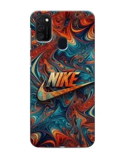 Чехол для Samsung Galaxy M21s с картинкой «Nike в абстракции»