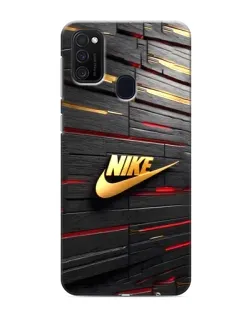 Чехол для Samsung Galaxy M21s с картинкой «Золотой Nike на металле»