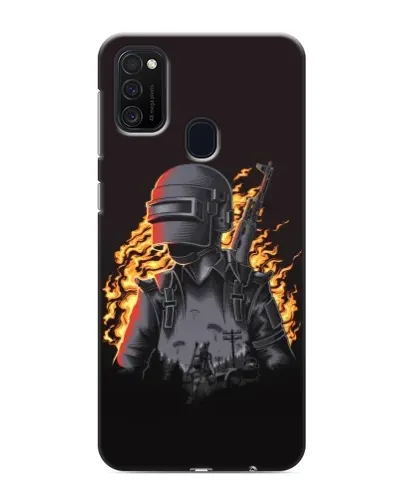 Чехол для Samsung Galaxy M21s с картинкой «PUBG — огненный силуэт»
