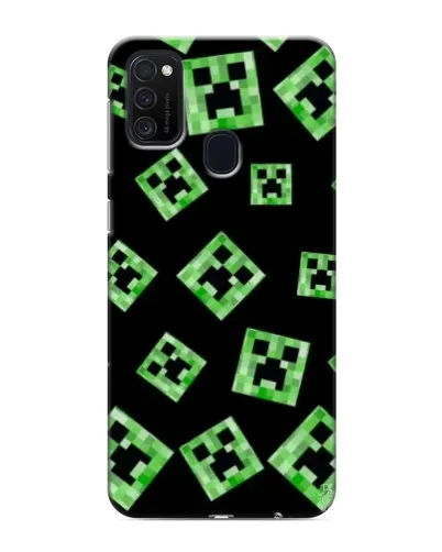 Чехол для Samsung Galaxy M21s с картинкой «Паттерн с криперами» Чехол для Samsung Galaxy M21s с картинкой «Паттерн с криперами»