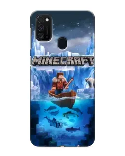 Чехол для Samsung Galaxy M21s с картинкой «Minecraft ледяной мир»