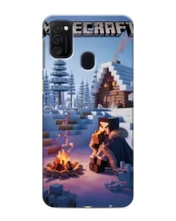 Чехол для Samsung Galaxy M21s с картинкой «Зимний Minecraft»