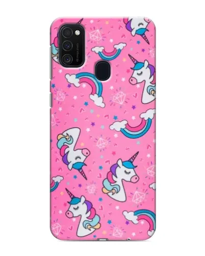 Чехол для Samsung Galaxy M21s с картинкой «Unicorn паттерн розовый»