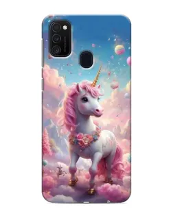 Чехол для Samsung Galaxy M21s с картинкой «Единорог среди облаков»