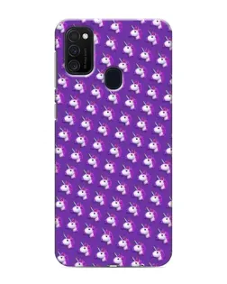 Чехол для Samsung Galaxy M21s с картинкой «Единороги на фиолетовом»