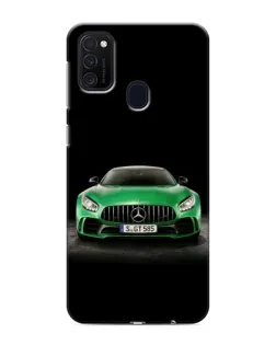 Чехол для Samsung Galaxy M21s с картинкой «Mercedes — неоновый лого»
