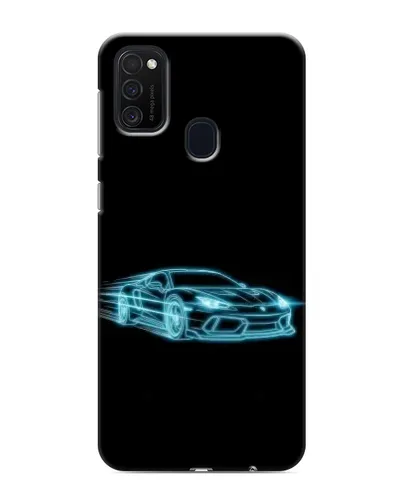 Чехол для Samsung Galaxy M21s с картинкой «Неоновый контур Lamborghini»