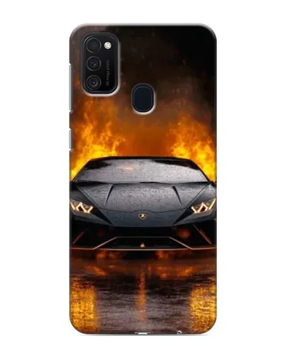 Чехол для Samsung Galaxy M21s с картинкой «Lamborghini в огне»